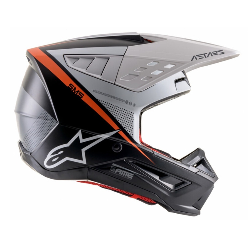 Casco de motocross Alpinestars S-M5 Rayon negro-blanco-naranja fluo mate