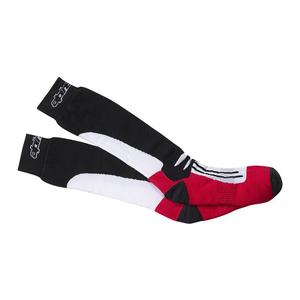 Calcetines de rodilla Alpinestars Racing Road CoolMax® negros, blancos y rojos