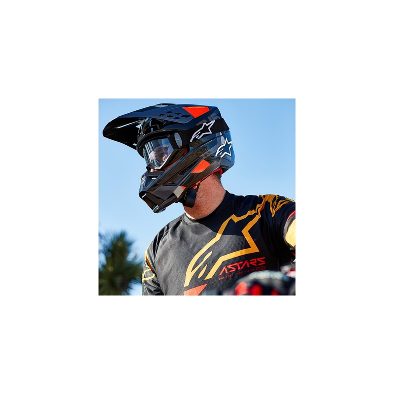 Casco de motocross Alpinestars S-M5 Rover antracita-rojo fluo-gris máscara