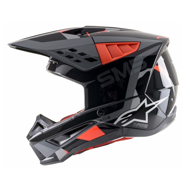 Casco de motocross Alpinestars S-M5 Rover antracita-rojo fluo-gris máscara