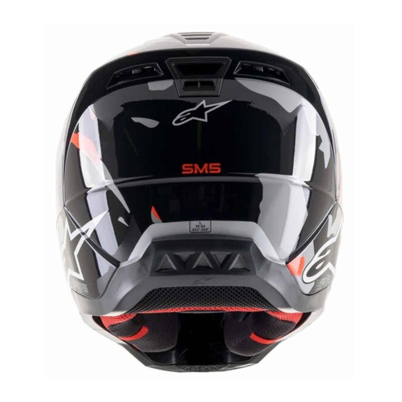 Casco de motocross Alpinestars S-M5 Rover antracita-rojo fluo-gris máscara