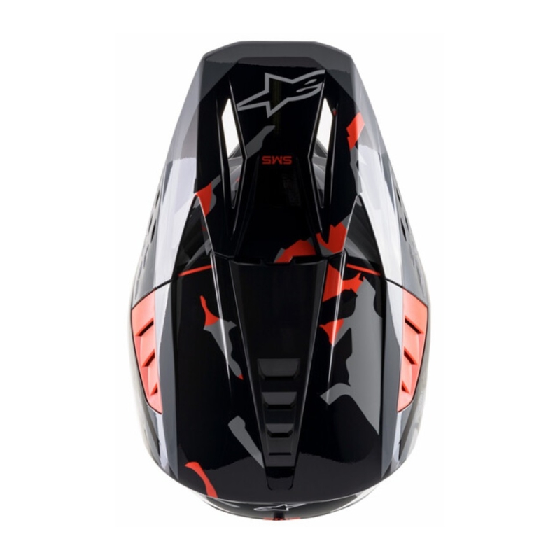 Casco de motocross Alpinestars S-M5 Rover antracita-rojo fluo-gris máscara