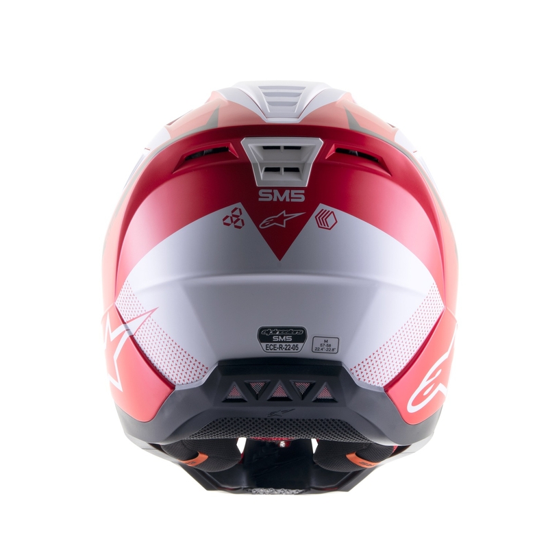 Casco de motocross Alpinestars S-M5 Rayon rojo-blanco-negro mate