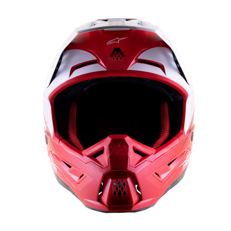 Casco de motocross Alpinestars S-M5 Rayon rojo-blanco-negro mate