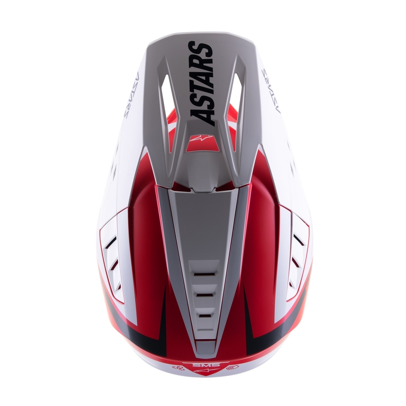 Casco de motocross Alpinestars S-M5 Rayon rojo-blanco-negro mate