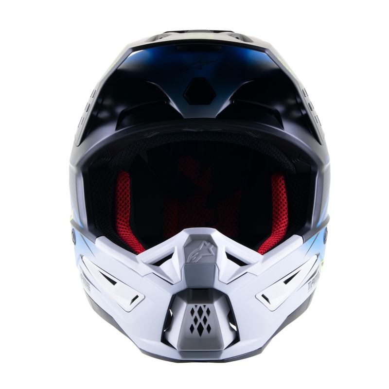 Motokrosová helma Alpinestars S-M5 Rayon modro-fluo žluto-bílo-černá matná
