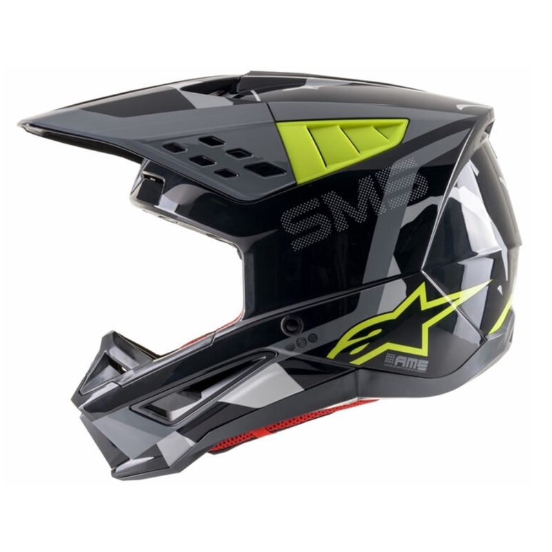 Casco Alpinestars S-M5 Rover Motocross antracita-amarillo fluo-gris camuflaje