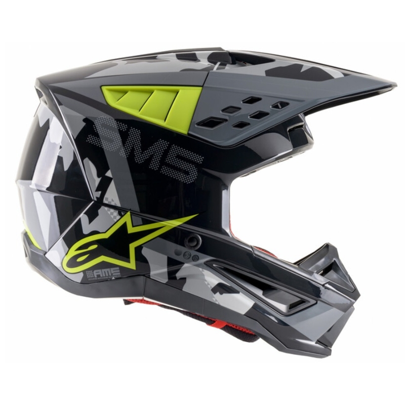 Casco Alpinestars S-M5 Rover Motocross antracita-amarillo fluo-gris camuflaje