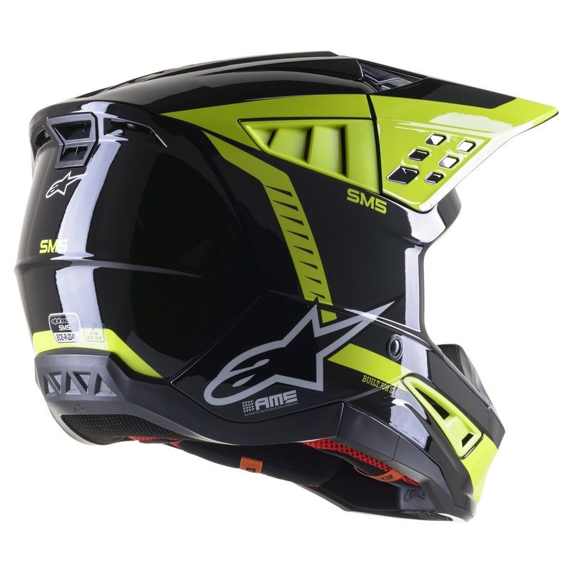 Casco de motocross Alpinestars S-M5 Beam negro-antracita-amarillo fluo brillante