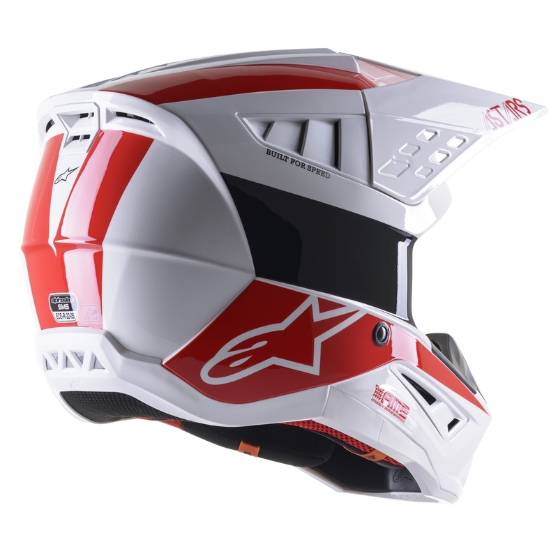 Casco de motocross Alpinestars S-M5 Bond blanco y rojo brillante