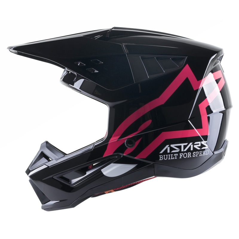 Casco de motocross Alpinestars S-M5 Compass negro y rosa