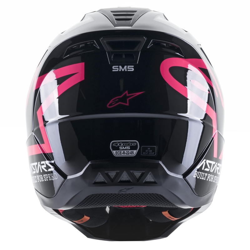 Casco de motocross Alpinestars S-M5 Compass negro y rosa