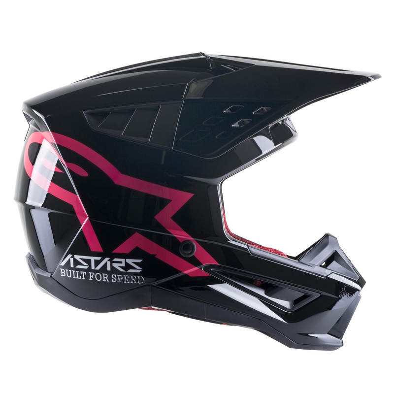 Casco de motocross Alpinestars S-M5 Compass negro y rosa