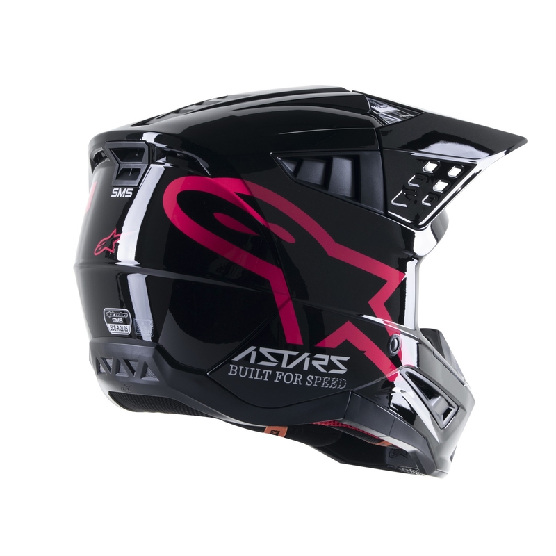 Casco de motocross Alpinestars S-M5 Compass negro y rosa