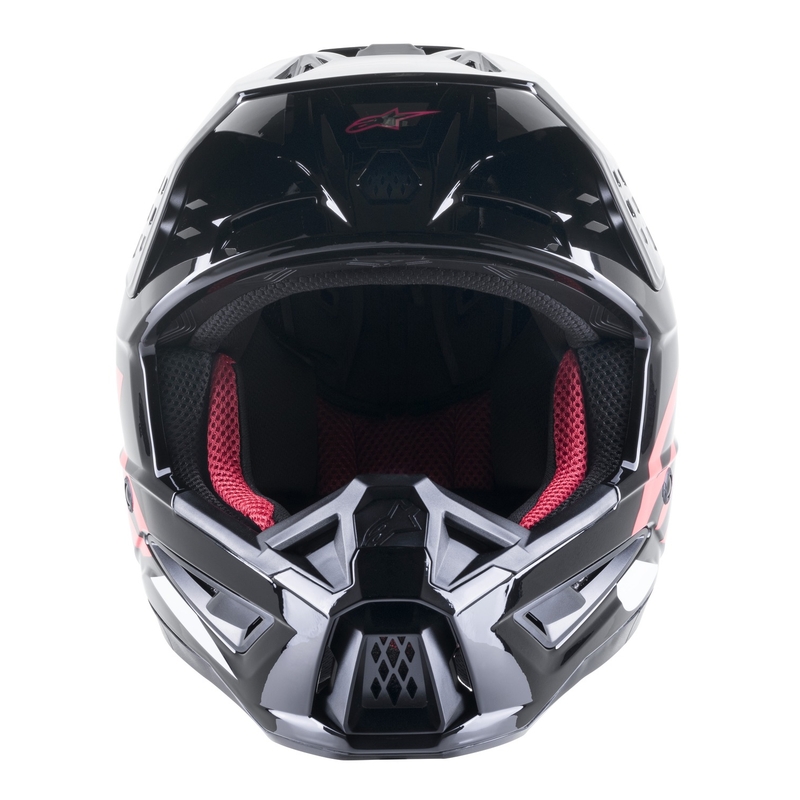 Casco de motocross Alpinestars S-M5 Compass negro y rosa