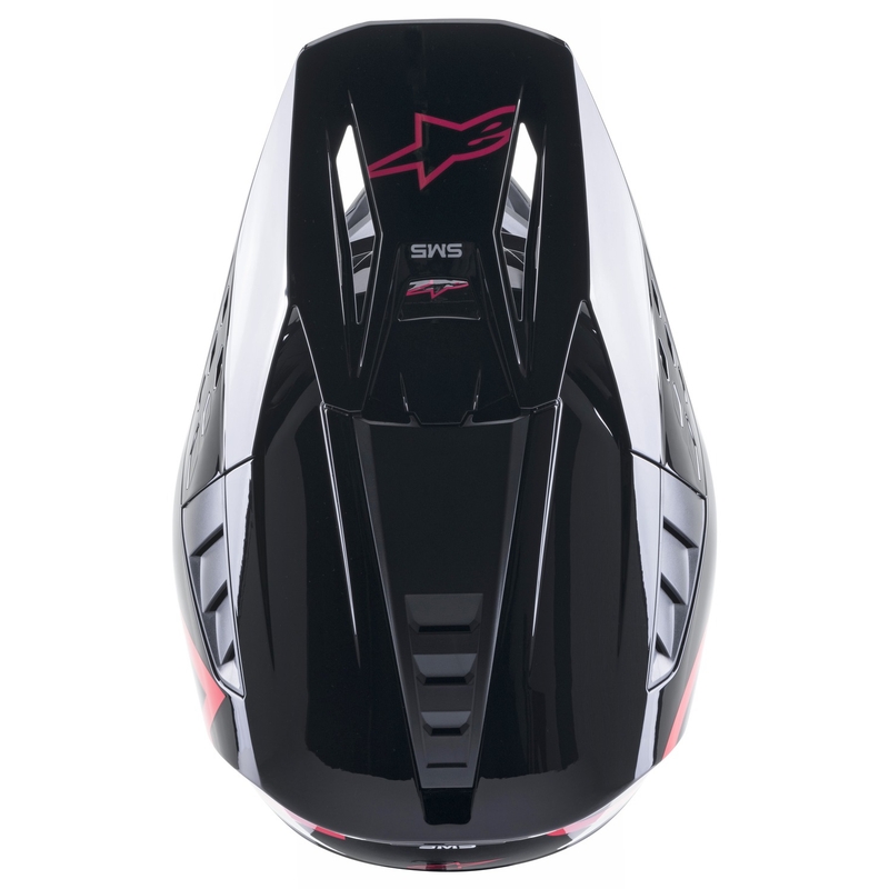 Casco de motocross Alpinestars S-M5 Compass negro y rosa