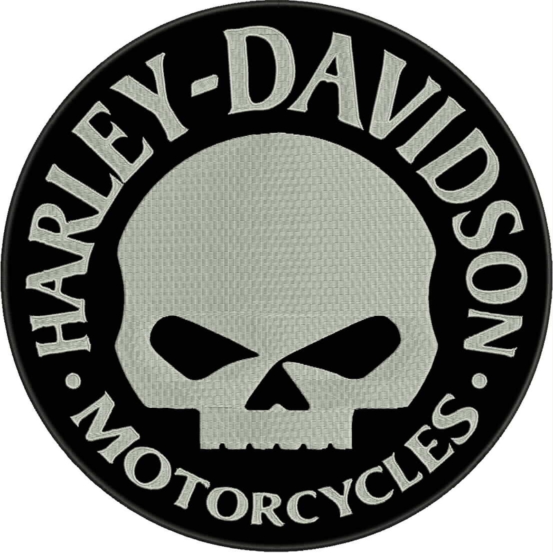 Parche H-D Motorcycles blanco y negro