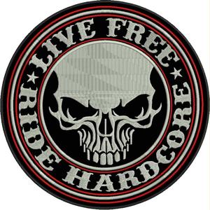 Parche Live free - Ride hardcore con detalle rojo