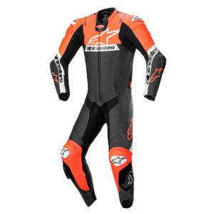 Mono de cuero Alpinestars Missile 2 Ward Negro-Rojo Flúo-Blanco