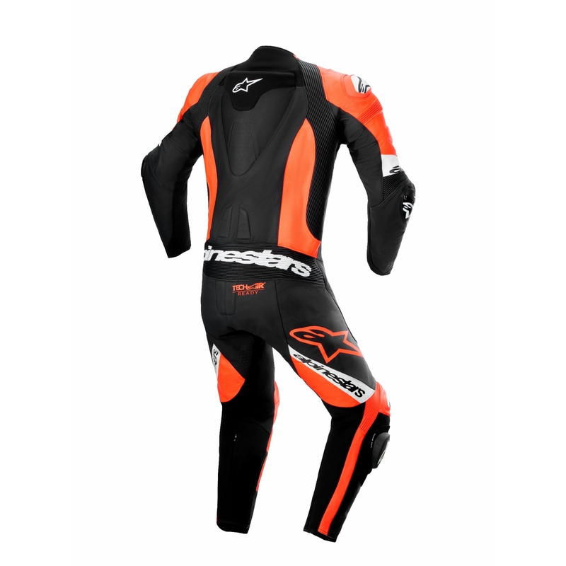 Mono de cuero Alpinestars Missile 2 Ward Negro-Rojo Flúo-Blanco