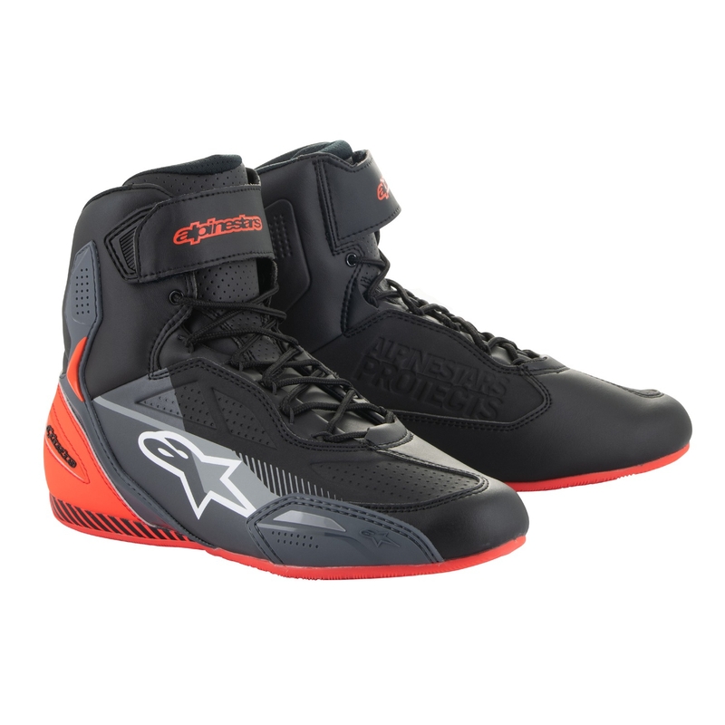 Botas de moto Alpinestars Faster-3 negro-gris-rojo fluo