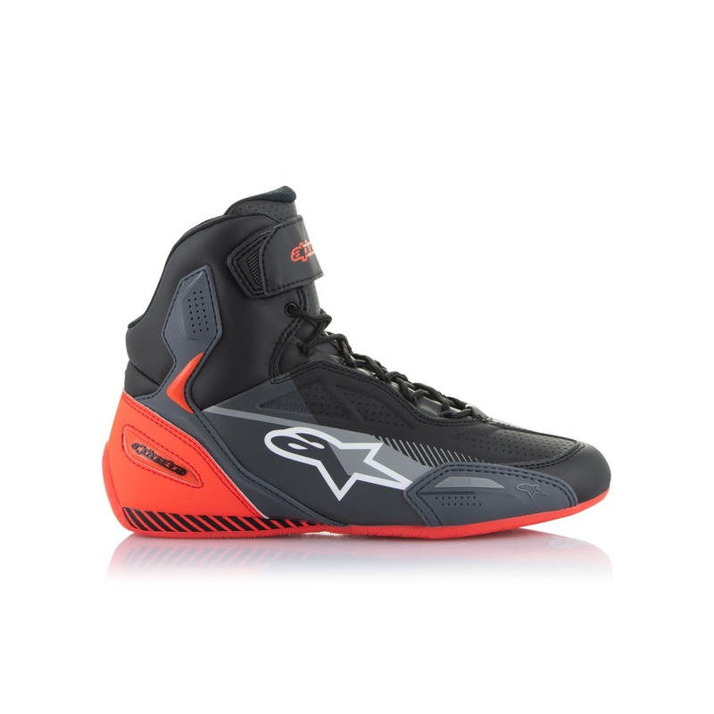 Botas de moto Alpinestars Faster-3 negro-gris-rojo fluo