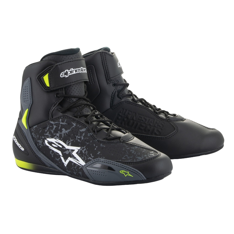 Botas de moto Alpinestars Faster-3 negro-amarillo fluo