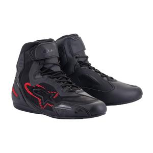 Botas de moto Alpinestars Faster-3 Rideknit Negro-Gris Oscuro-Rojo