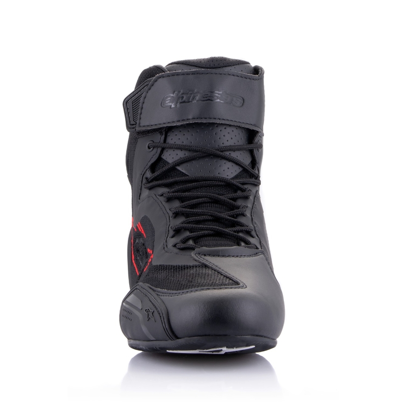 Botas de moto Alpinestars Faster-3 Rideknit Negro-Gris Oscuro-Rojo