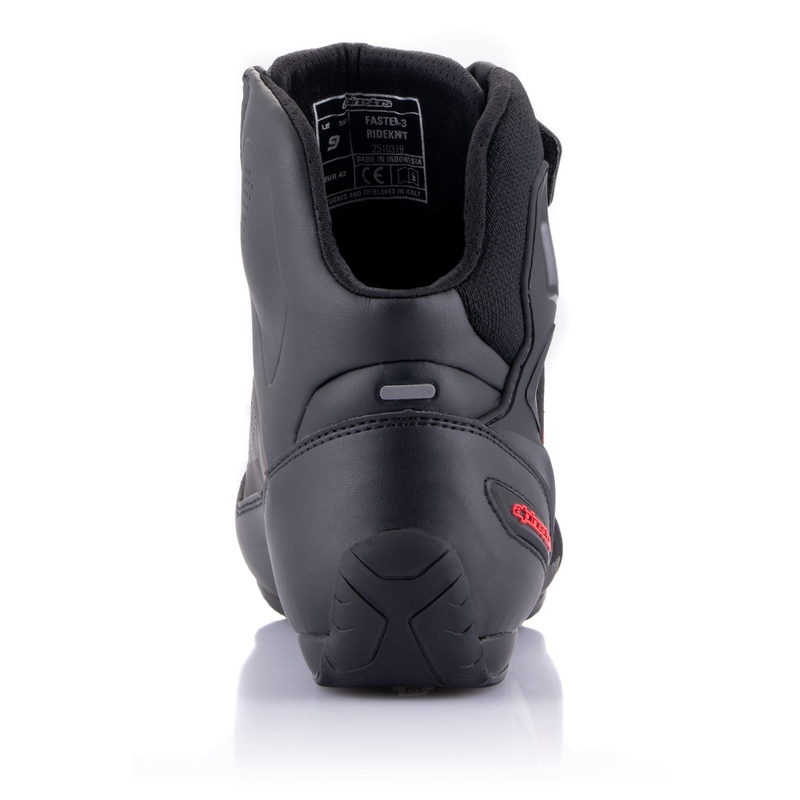 Botas de moto Alpinestars Faster-3 Rideknit Negro-Gris Oscuro-Rojo
