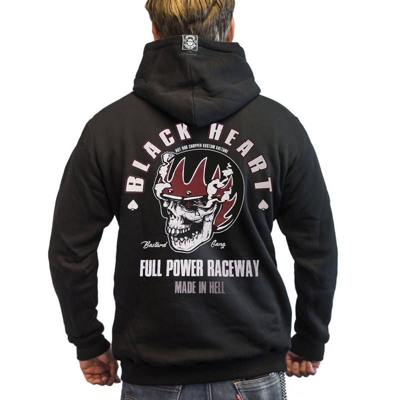 Mikina Black Heart Full Power Zip výprodej