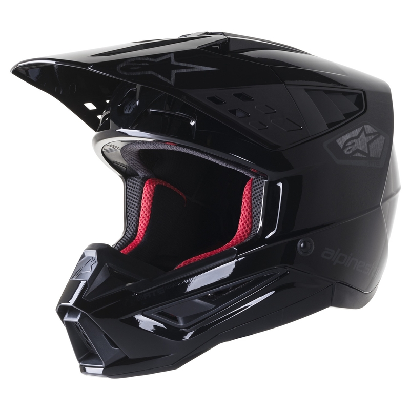 Casco de motocross Alpinestars S-M5 Scout negro y plateado