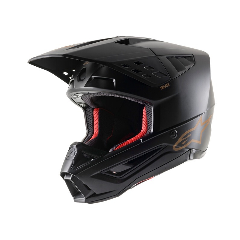 Casco Alpinestars S-M5 Solid Motocross Negro-Marrón Mate
