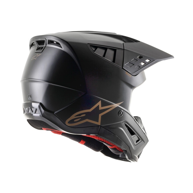 Casco Alpinestars S-M5 Solid Motocross Negro-Marrón Mate