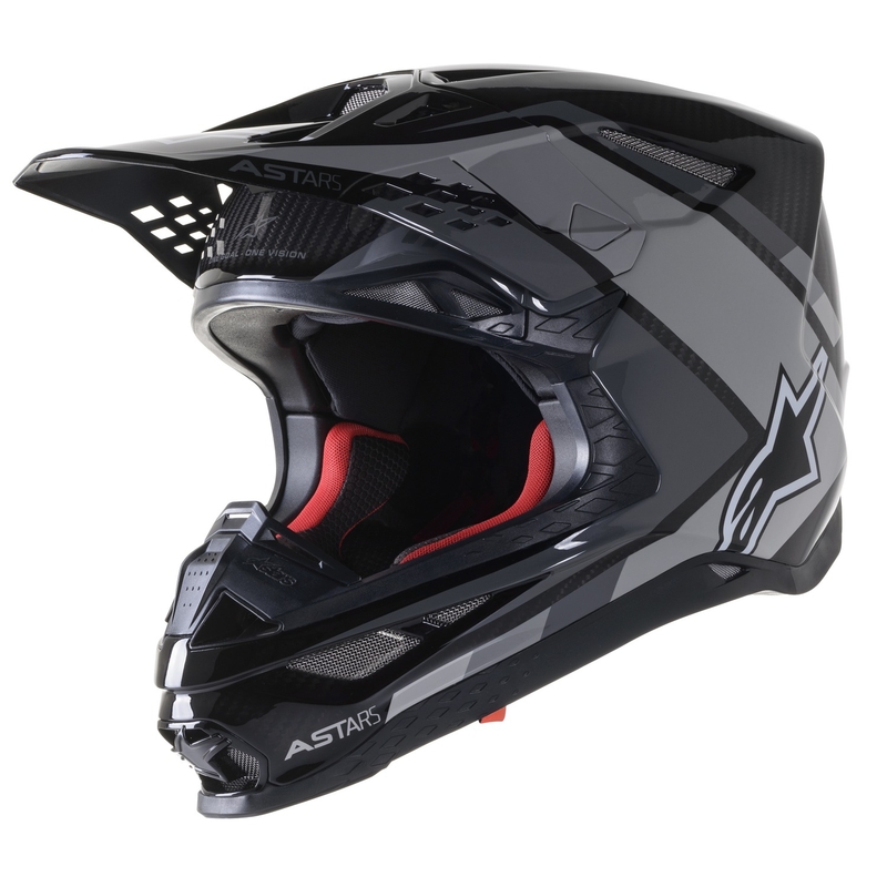 Casco de motocross Alpinestars S-M10 Carbon Meta2 negro-gris brillante