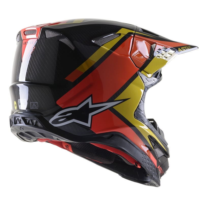 Casco de motocross Alpinestars S-M10 Carbon Meta2 negro-amarillo-naranja brillante