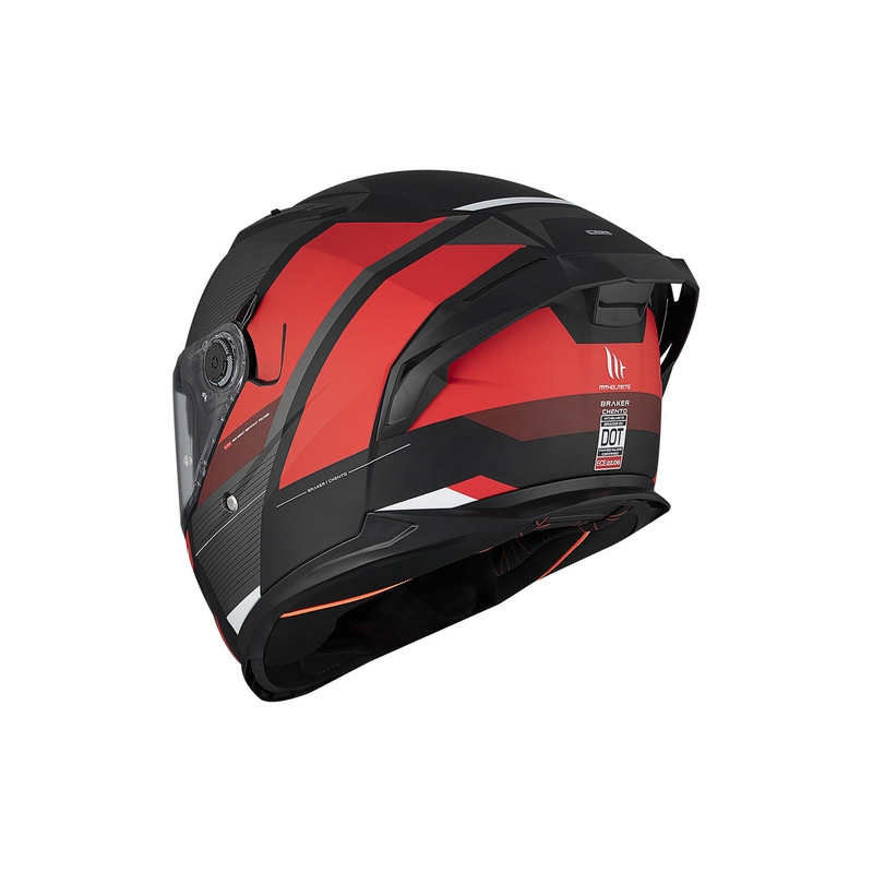 MT BRAKER SV Chento B5 casco integral de moto negro mate-gris-rojo
