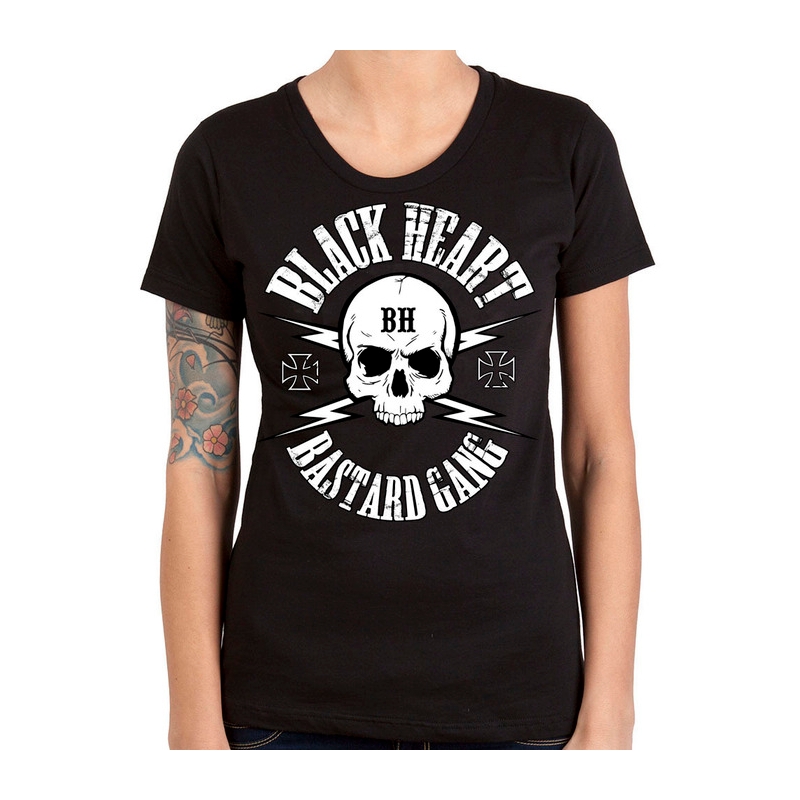 Dámské triko Black Heart Bastard Skull