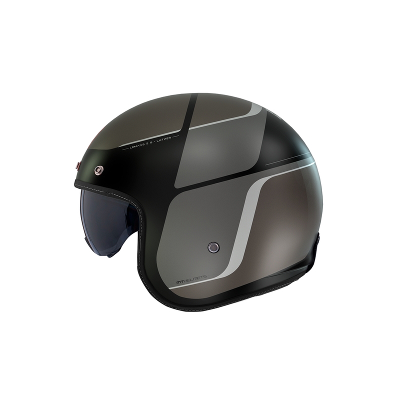Casco de moto abierto MT Le Mans 2 SV Luther negro mate-gris