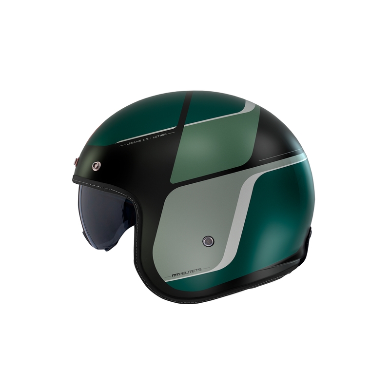 Casco de moto abierto MT Le Mans 2 SV Luther negro mate-gris-verde