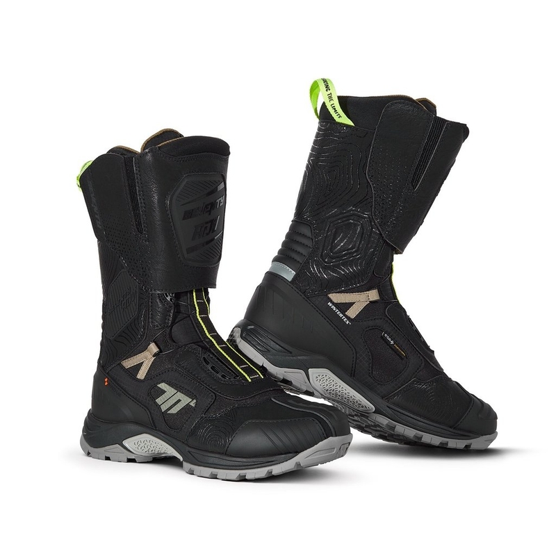 Botas de moto SEVENTY DEGREES SD-BA6 Stelvio High negro-arena-amarillo fluo