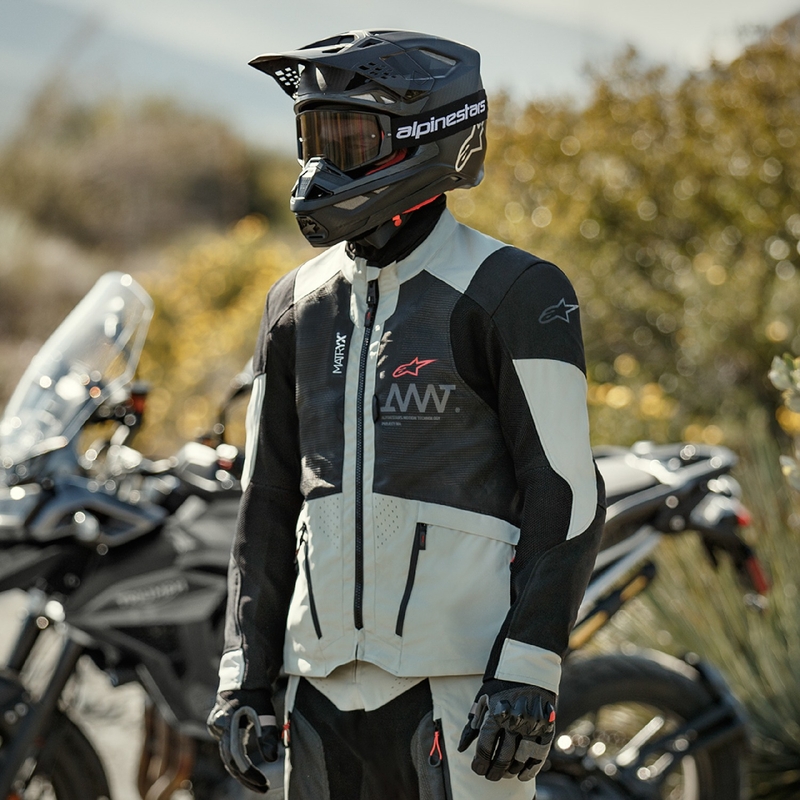 Chaqueta de moto Alpinestars Amt 7 Air gris claro-negro
