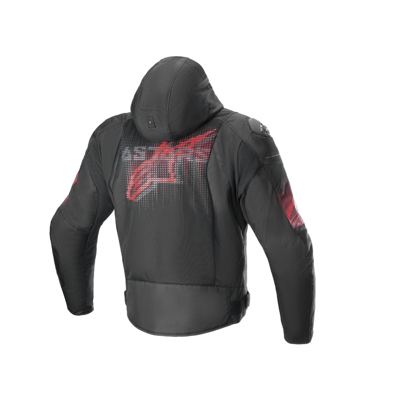 Chaqueta de moto Alpinestars Zaca Air Venom Impermeable Negro/Rojo Flúor