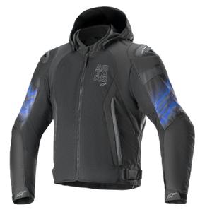 Chaqueta de moto Alpinestars Zaca Air Venom Impermeable Negro/Azul Flúo