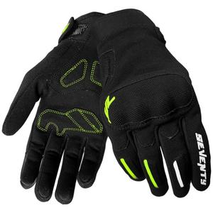 Guantes de moto Seventy Degrees SD-C40 Asfalto negro-amarillo fluorescente