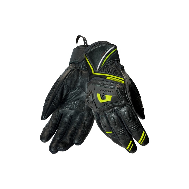 Guantes de moto Seventy Degrees SD-N30 Mugello negro-amarillo fluo