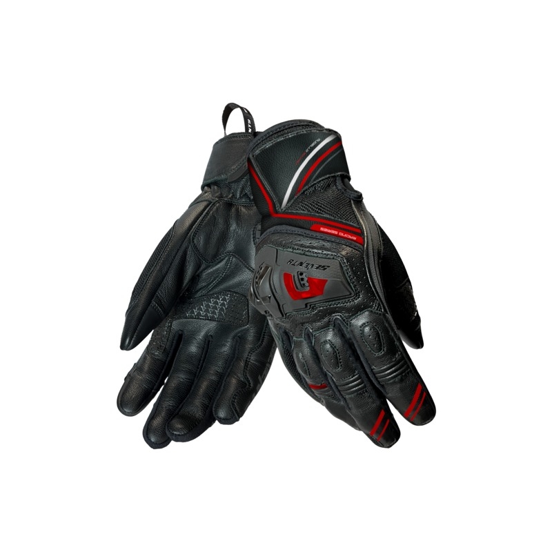 Guantes de moto Seventy Degrees SD-N30 Mugello negro y rojo