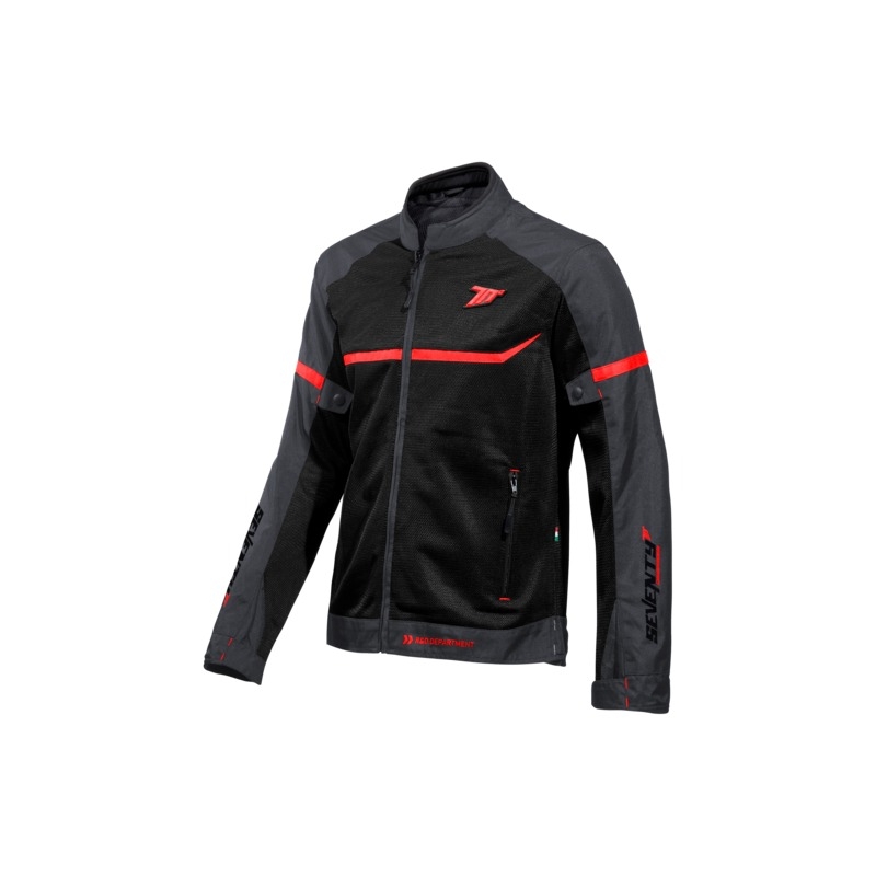 SEVENTY DEGREES SD-JR30.1 Chaqueta de moto negra y roja Mojave