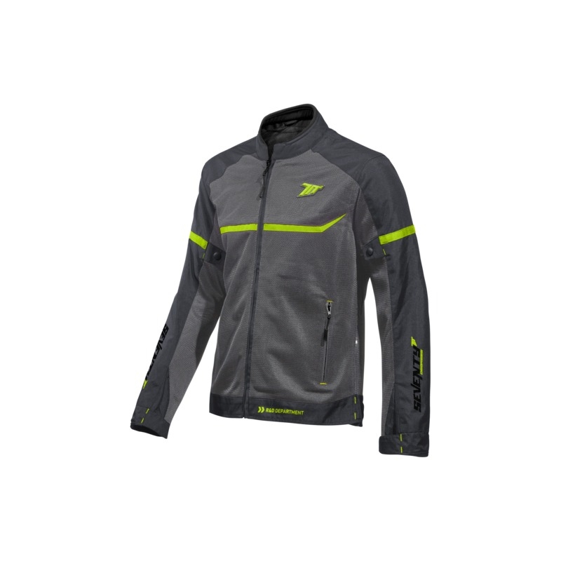 Chaqueta de moto SEVENTY DEGREES SD-JR30.1 Gris mojave-amarillo fluo