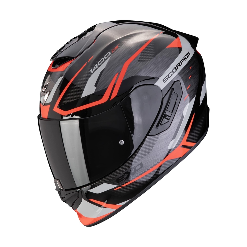 Casco integral de moto Scorpion EXO-1400 EVO II AIR ACCORD gris-rojo - calidad II